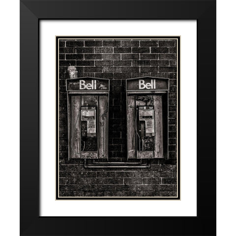 Phone Booth No 26 Black Modern Wood Framed Art Print with Double Matting by Carson, Brian