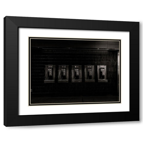 Phone Booth No 30 Black Modern Wood Framed Art Print with Double Matting by Carson, Brian