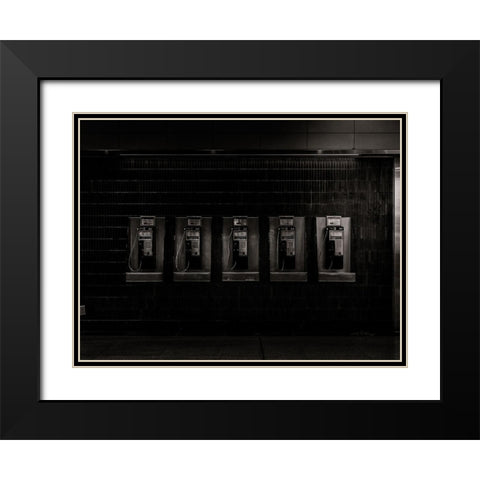 Phone Booth No 30 Black Modern Wood Framed Art Print with Double Matting by Carson, Brian
