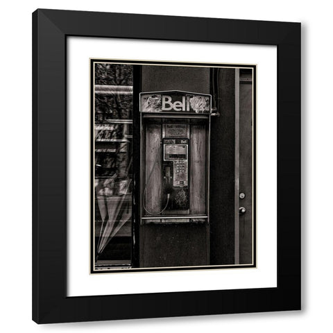 Phone Booth No 32 Black Modern Wood Framed Art Print with Double Matting by Carson, Brian