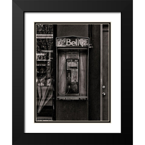 Phone Booth No 32 Black Modern Wood Framed Art Print with Double Matting by Carson, Brian
