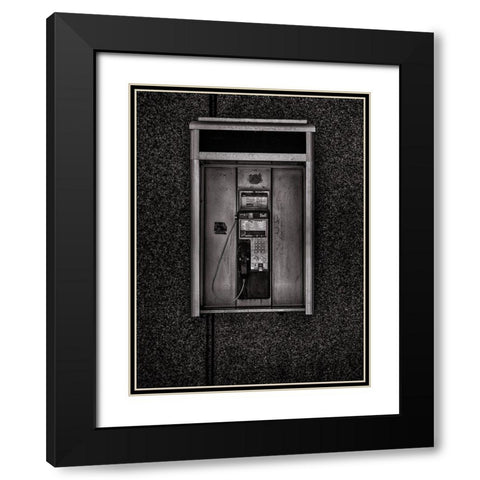 Phone Booth No 33 Black Modern Wood Framed Art Print with Double Matting by Carson, Brian