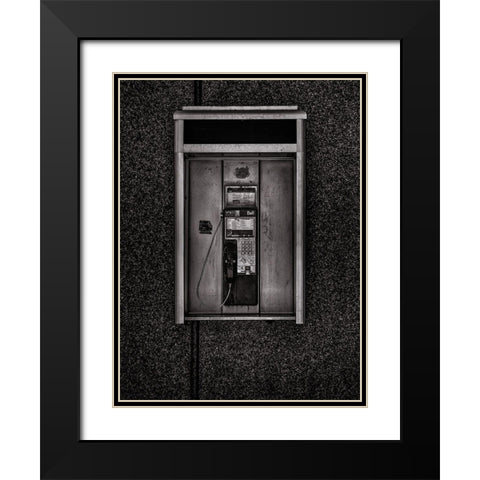 Phone Booth No 33 Black Modern Wood Framed Art Print with Double Matting by Carson, Brian