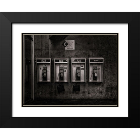Phone Booth No 34 Black Modern Wood Framed Art Print with Double Matting by Carson, Brian