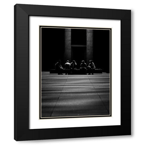 Shadowy men Doing Shadowy Things Black Modern Wood Framed Art Print with Double Matting by Carson, Brian