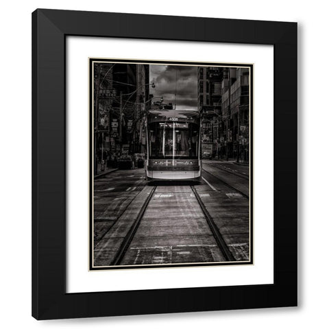 King Street Car Toronto Black Modern Wood Framed Art Print with Double Matting by Carson, Brian