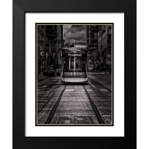 King Street Car Toronto Black Modern Wood Framed Art Print with Double Matting by Carson, Brian