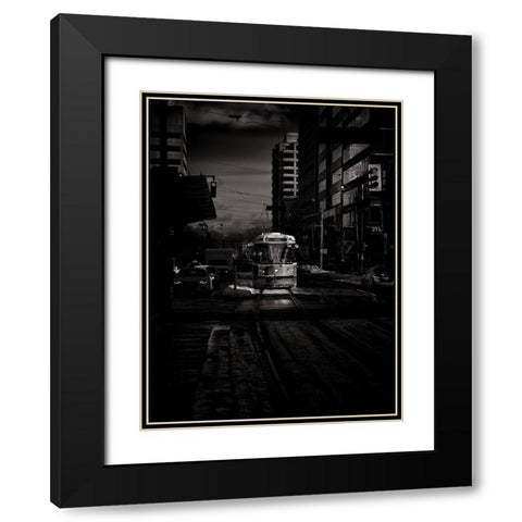 St Clair Street Car Toronto Toned Black Modern Wood Framed Art Print with Double Matting by Carson, Brian