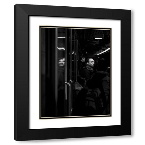 Toronto Subway Reflection Black Modern Wood Framed Art Print with Double Matting by Carson, Brian