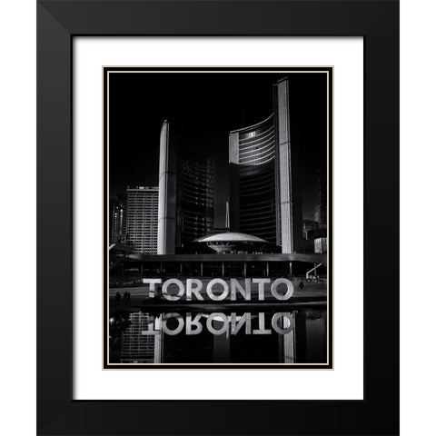 Toronto City Hall No 1 Black Modern Wood Framed Art Print with Double Matting by Carson, Brian