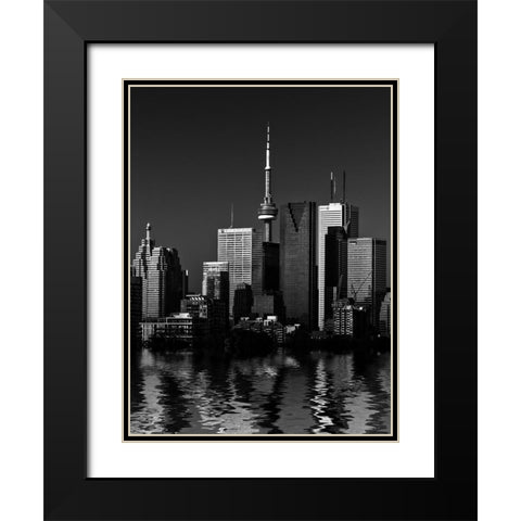Toronto Skyline No 1 Black Modern Wood Framed Art Print with Double Matting by Carson, Brian