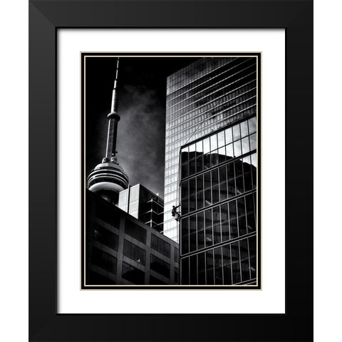Window Washing No 2 Black Modern Wood Framed Art Print with Double Matting by Carson, Brian
