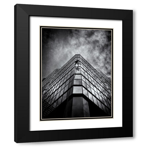 Window Washing No 8 Black Modern Wood Framed Art Print with Double Matting by Carson, Brian