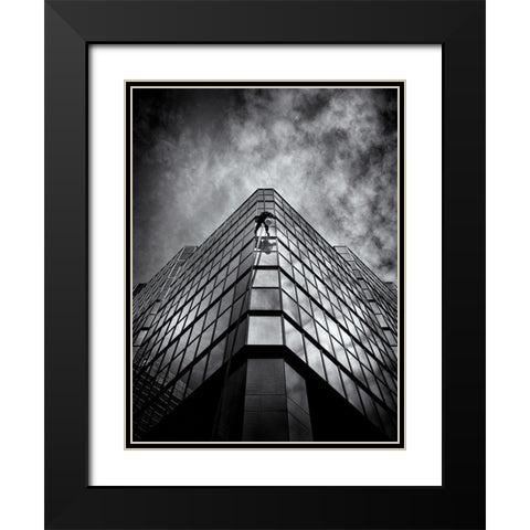 Window Washing No 8 Black Modern Wood Framed Art Print with Double Matting by Carson, Brian