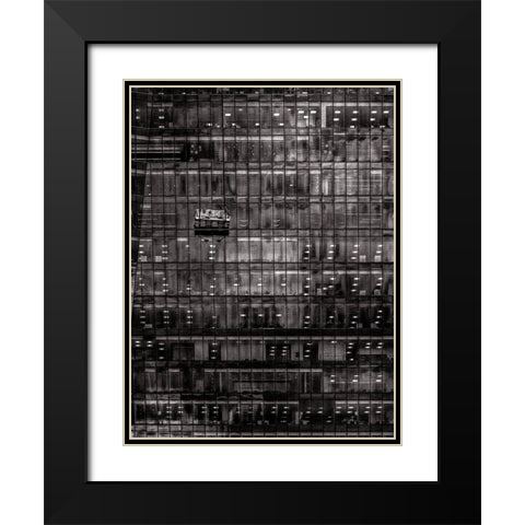 Window Washing No 9 Black Modern Wood Framed Art Print with Double Matting by Carson, Brian
