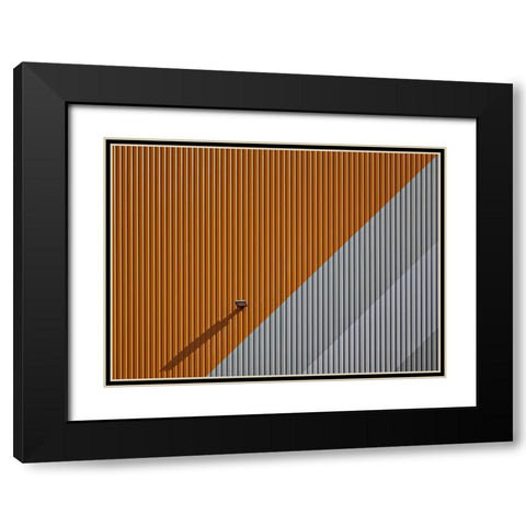Lines-Colour and Shadow Black Modern Wood Framed Art Print with Double Matting by Peter Rank, Hans