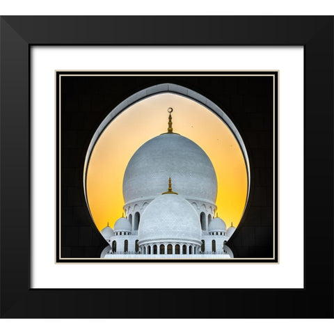 Sunset In Abu Dhabi Black Modern Wood Framed Art Print with Double Matting by Pearson, Wayne