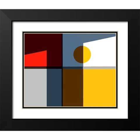 Quadrants Black Modern Wood Framed Art Print with Double Matting by Liu, Cindy