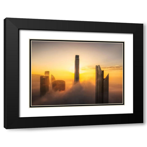 Good Morning Dubai A738758 Black Modern Wood Framed Art Print with Double Matting by Joanaduenas