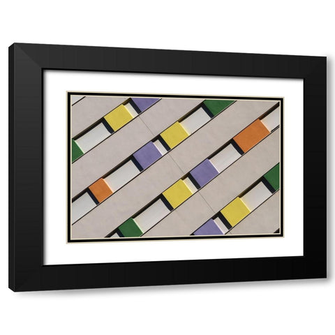 Wicker-work Black Modern Wood Framed Art Print with Double Matting by Urlings, Lou