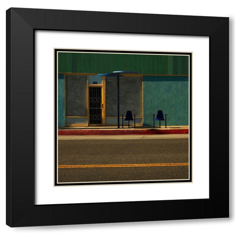 Santa Monica Boulevard Black Modern Wood Framed Art Print with Double Matting by Labagnara, Roxana