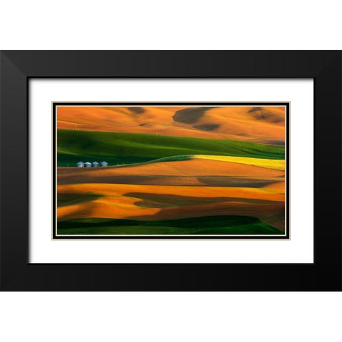 The colorful land Black Modern Wood Framed Art Print with Double Matting by Chang, Phillip