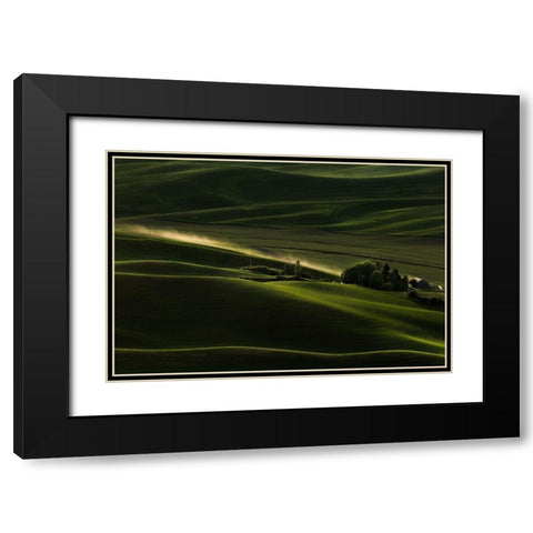 Farmland Black Modern Wood Framed Art Print with Double Matting by Chang, Phillip