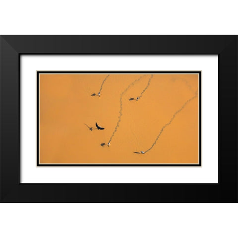 Walking on water Black Modern Wood Framed Art Print with Double Matting by Chang, Phillip