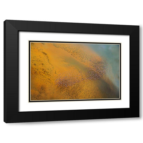 The footprint Black Modern Wood Framed Art Print with Double Matting by Chang, Phillip