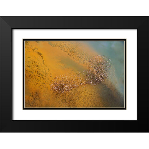 The footprint Black Modern Wood Framed Art Print with Double Matting by Chang, Phillip