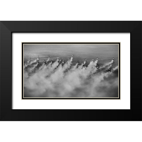 Running Black Modern Wood Framed Art Print with Double Matting by Chang, Phillip