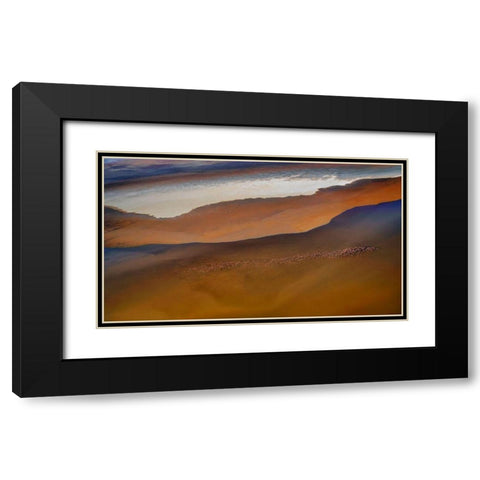 Colorful  Layers Black Modern Wood Framed Art Print with Double Matting by Chang, Phillip