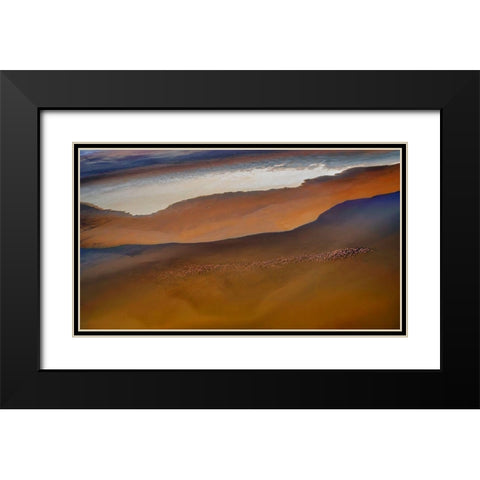 Colorful  Layers Black Modern Wood Framed Art Print with Double Matting by Chang, Phillip