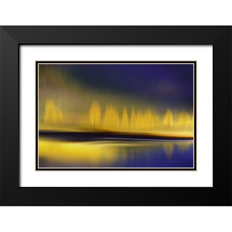 Yellow night Black Modern Wood Framed Art Print with Double Matting by Westum, Heidi