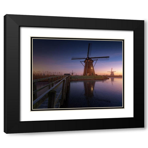 Kinderdijk 2 Black Modern Wood Framed Art Print with Double Matting by Pablo de, Juan
