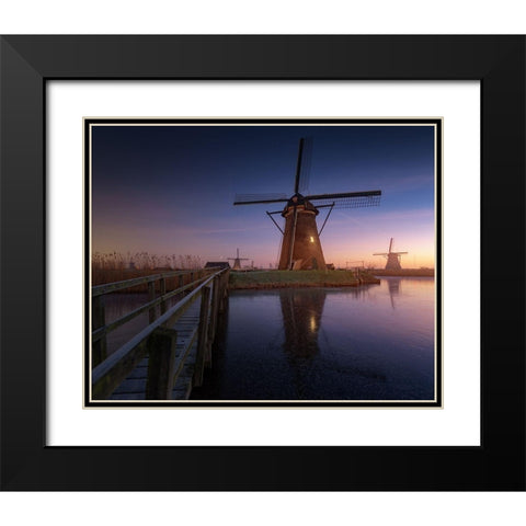 Kinderdijk 2 Black Modern Wood Framed Art Print with Double Matting by Pablo de, Juan