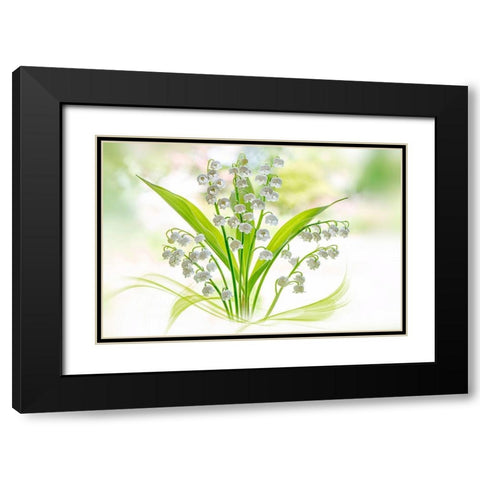 Lily of the valley Black Modern Wood Framed Art Print with Double Matting by Parker, Jacky