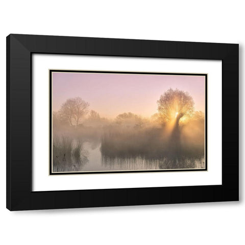 Silence Black Modern Wood Framed Art Print with Double Matting by Borggreve, Ellen