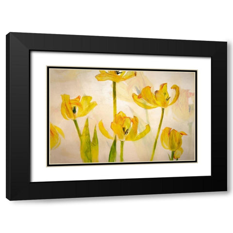Flowering tulips Black Modern Wood Framed Art Print with Double Matting by Talen, Nel