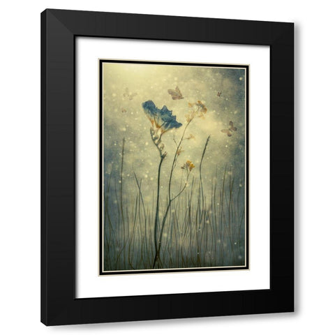 Busy Hour Black Modern Wood Framed Art Print with Double Matting by Kiral, Cicek
