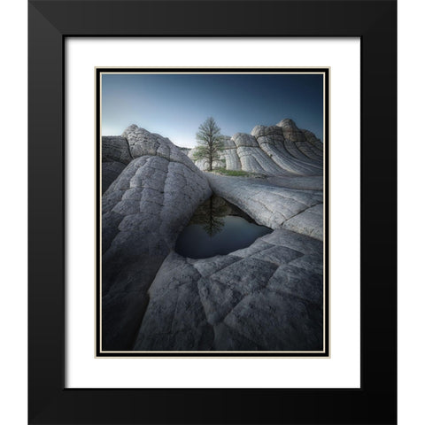 The Moon on Earth Black Modern Wood Framed Art Print with Double Matting by Gamito, Clara