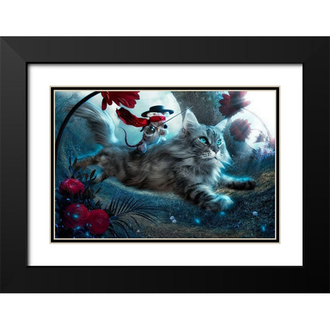 The Hero Black Modern Wood Framed Art Print with Double Matting by Kiciak, Christophe