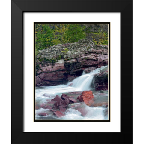 McDonald Creek-Glacier National Park-Montana Black Modern Wood Framed Art Print with Double Matting by Fitzharris, Tim