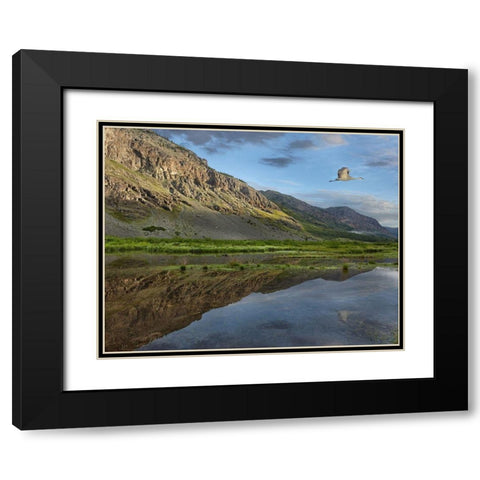 Dome Mountain and Animas River near Silverton-Colorado Black Modern Wood Framed Art Print with Double Matting by Fitzharris, Tim