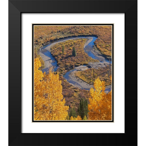 East River near Gothic-Colorado Black Modern Wood Framed Art Print with Double Matting by Fitzharris, Tim