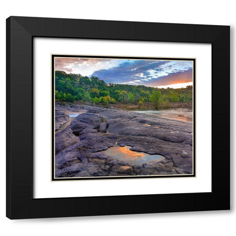 Pedernales Falls State Park-Texas Black Modern Wood Framed Art Print with Double Matting by Fitzharris, Tim