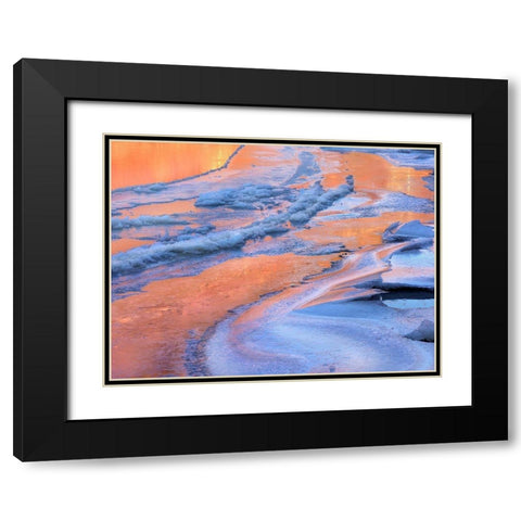 Ice on Colorado River-Cataract Canyon near Moab-Utah Black Modern Wood Framed Art Print with Double Matting by Fitzharris, Tim