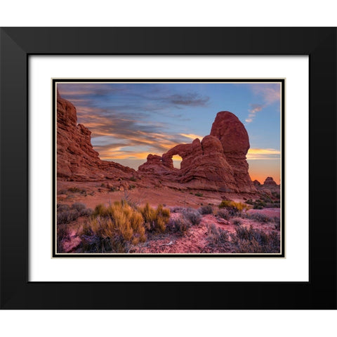 Delicate Arch at Sunset-Arches National Park-Utah-USA Black Modern Wood Framed Art Print with Double Matting by Fitzharris, Tim