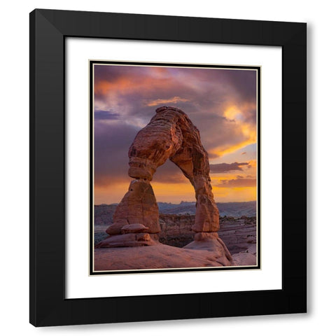 Delicate Arch at Sunset-Arches National Park-Utah-USA Black Modern Wood Framed Art Print with Double Matting by Fitzharris, Tim