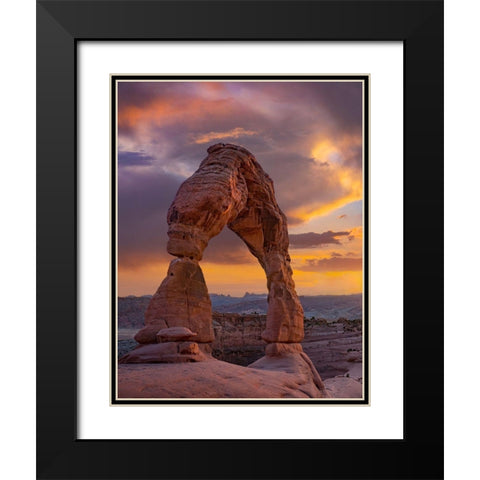 Delicate Arch at Sunset-Arches National Park-Utah-USA Black Modern Wood Framed Art Print with Double Matting by Fitzharris, Tim